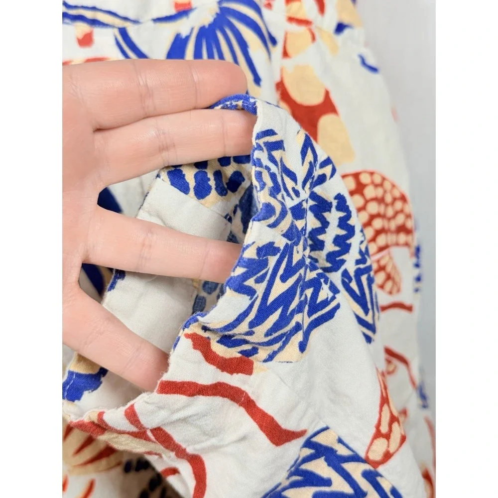 Farm Rio Mixed Lobsters Jumpsuit Womens L Halter Open Back Tropical Linen - Picture 8 of 16